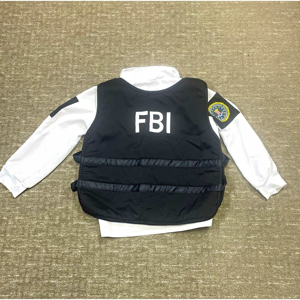 Dress Up America Boys FBI Police Costume Shirt & Black Vest L 12-14 Halloween